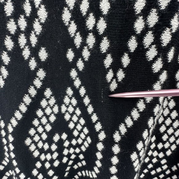 Kikit Skirt Womens Knit A-Line Pull On Geometric Pattern Black White M - Picture 11 of 11